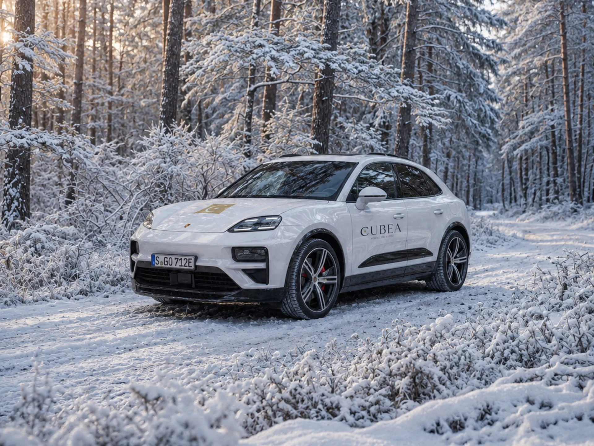 Cubea | Anreise und häufig gestellte Fragen Weißes Auto auf verschneiter Waldstraße im Winter